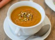 roasted carrot and pistachio soup