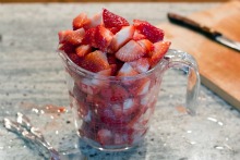 chopped strawberries
