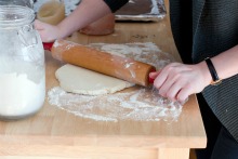 rolling out dough