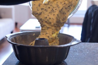 pouring batter