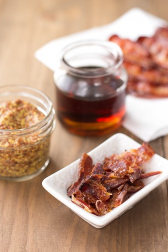 maple syrup, dijon mustard, bacon