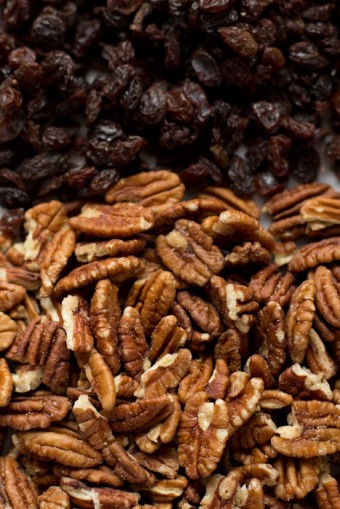 raisins and pecans