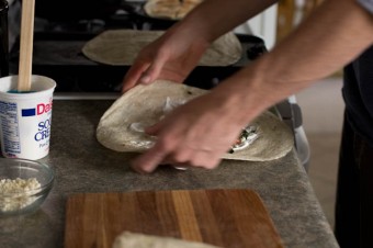 chard and pinto burritos