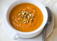 roasted carrot and pistachio soup