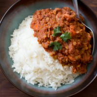 spicy red lentil and tomato curry