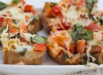 tomato, mozzarella and basil bruschetta